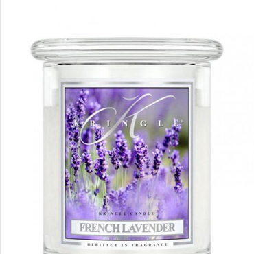  Kringle Candle - French Lavender - średni, klasyczny słoik (411g) z 2 knotami Świeca zapachowa